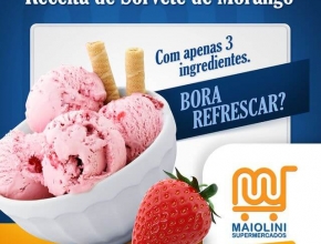 Confira essa receita simples e deliciosa de Sorvete de Morango em @MaioliniSantaCruz!